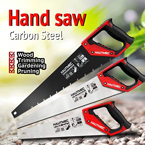 HAUTMEC 14 in. Universal Hand Saw - 11 TPI Fine Cuts Wood Saw - Professional Universal Saws for Wood, Laminate And Plastic - Crosscut Saw, HT0024 HAUTMEC