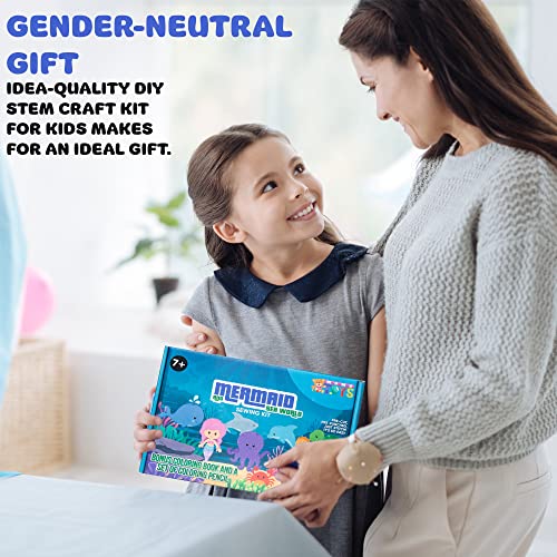 MOMOTOYS Make a Mermaid Toy Kids Sewing Kits for Kids Ages 8-12 - Beginner Sewing Kit for Kids -Kids Felt Sewing Kit - Sew Spectacular Adorable MOMOTOYS