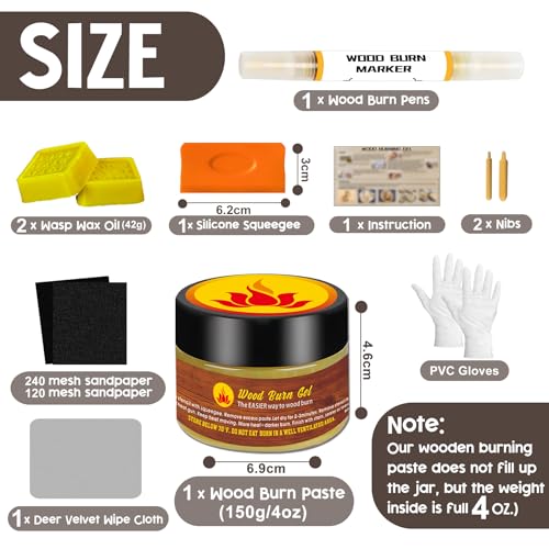 1DFAUL Wood Burn Paste Pen Kit, 4OZ Wooden Burning Gel, Double Sided Wood Burn Marker Kit for DIY Beautiful Wooden Burning in Minutes, Perfect for 1DFAUL