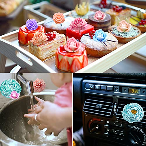 6PCS Flower Silicone Molds Resin Candle Mold Set, 3D Bloom Rose Peony Fondant Mold for Chocolate Cake Decor Soap Candle Making Kit, Resin Mold for Wehous