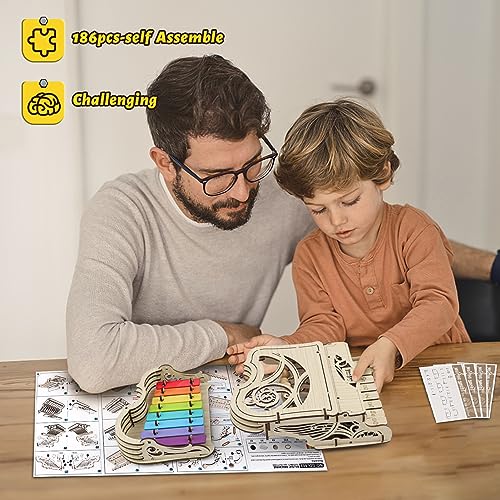 nicknack 3D Wooden Model Kits Assembly Piano Mechanical Music Model Wooden Puzzle for Teens and Adults nicknack