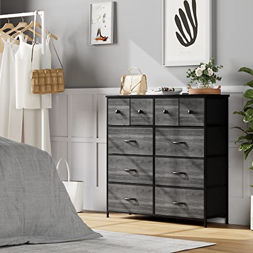 Nicehill Dresser for Bedroom with 10 Drawers, Storage Drawer Organizer, Tall Chest of Drawers for Closet, Living Room, Hallway, Entryway, Fabric Nicehill