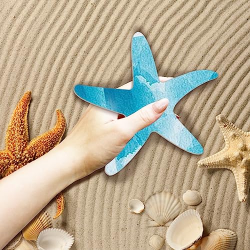 BENECREAT 3Pcs Starfish Wooden Cutouts, Unfinished Wooden Sea Animal Cutouts, Wooden Pieces for DIY Summer Beach Decor, Wooden Signs and Handmade BENECREAT