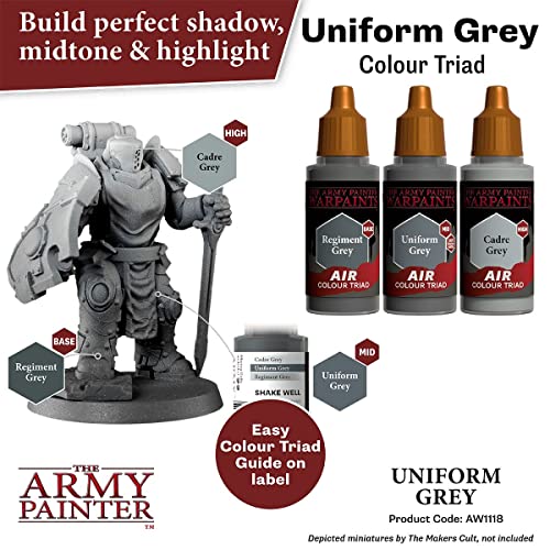 The Army Painter Warpaint Air Uniform Grey - Acrylic Non-Toxic Heavily Pigmented Water Based Paint for Tabletop Roleplaying, Boardgames, and Wargames The Army Painter