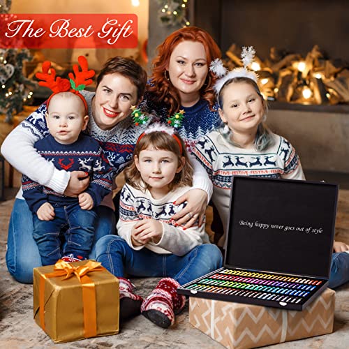 Oil Pastels, 100 Pieces Deluxe Wooden Pastels Art Supplies Set with Blessing, 3-Color Sketch Pad Included, Creative Gift Box for Kids Artists Adults VigorFun