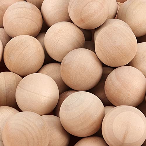 40pcs Wooden Craft Balls Round Balls Unfinished Wood Rounds Large