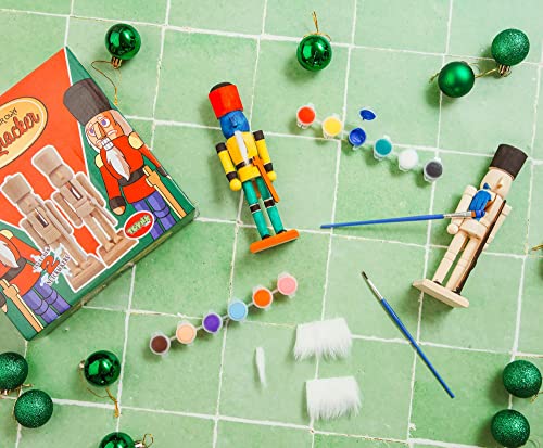 Toynk Paint Your Own 7-Inch Wooden Nutcracker Figure Craft Kit | Set of 2 Toynk