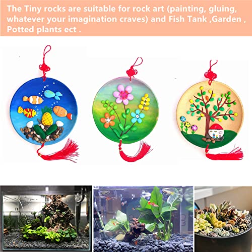 300PCS Tiny Painting Rocks, Meilala DIY Pebble Flat & Smooth Rocks for Arts, Crafts, Decoration, Fish Tank,Garden,Hand Picked Stones for Meilala
