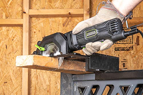 Genesis GCS445SE 4.0 Amp 4-1/2" Compact Circular Saw with 24T Carbide-Tipped Blade, Rip Guide, Vacuum Adapter, and Blade Wrench Genesis