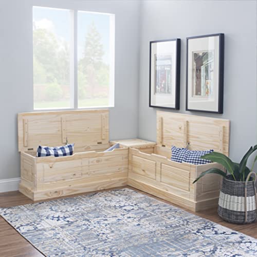 Linon Unfinished Wood Backless Interior Storage Harris Nook Linon