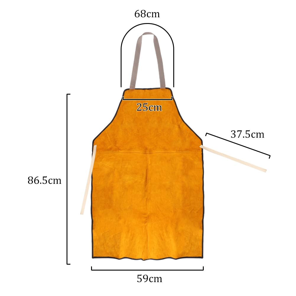 SIQITECHNO Leather Welding Apron Cowhide Apron Heat Flame Resistant Work Apron Heavy Duty Blacksmith Apron Bib Safe Woodworking Workshop Apron for SIQITECHNO