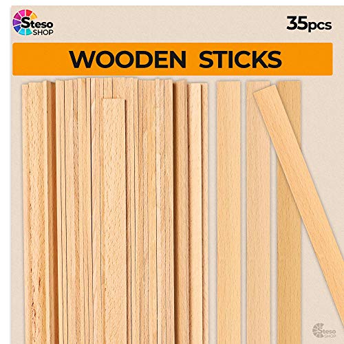 Wooden Craft Sticks Premium Quality - Hardwood Paint Stir Sticks - Wood Paint Sticks for Crafts - Popsicle Craft Wood Strips - Worked Perfect and StesoSHOP