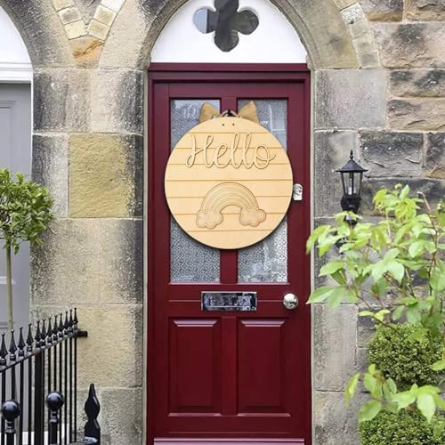 KESYOO Home Decor Interchangeable Seasonal Welcome Sign DIY Unfinished Wood Front Door Sign Farmhouse Wall Hanger Plaque Board For Festival KESYOO