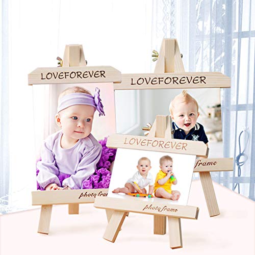 DECHOUS 2pcs Photo Display stand table Photo Frame unfinished wood braces kit wood Photo Frame wedding photo frame mini photo easel photo collage kit DECHOUS