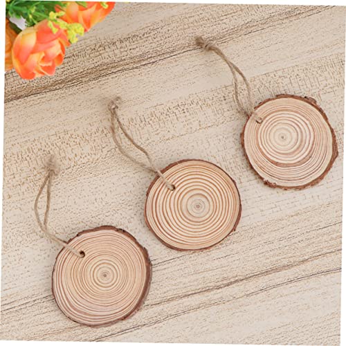 DECHOUS 40 Pcs Natural Wood Slices Scrapbook Kits for Adults Adult Craft Unfinished Hanging Craft Xmas Unfinished Wood Slice Wooden Hanging Christmas DECHOUS