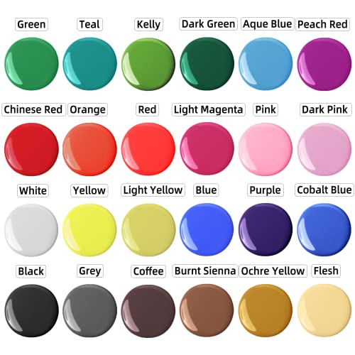 imyyds Airbrush Paint, 24 Color Acrylic Airbrush Paint Set, Water Based Read-to-Spray Air Brush Painting Set, Airbrush Spray Paint Kit for Papers, imyyds