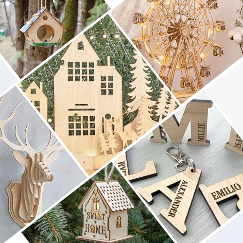 LotFancy Basswood Sheets for Craft, 12 Pack, 12 x 12 x 1/8 Inch, 3mm Thick Plywood Sheets, Unfinished Square Wood Boards for Laser Cutting & LotFancy