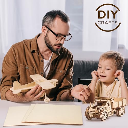 LotFancy Basswood Sheets for Craft, 12 Pack, 12 x 12 x 1/8 Inch, 3mm Thick Plywood Sheets, Unfinished Square Wood Boards for Laser Cutting & LotFancy