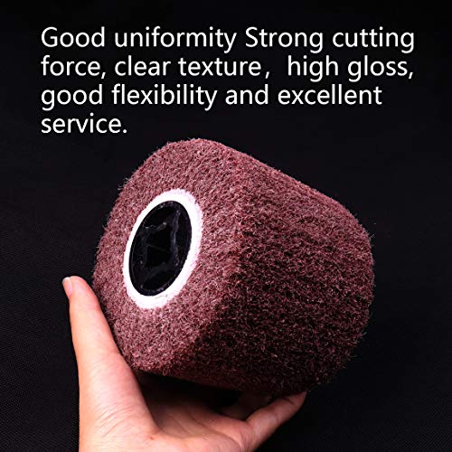 Flap Burnishing Wheel - Atoplee 120x100mm 80 Grit Non-Woven Abrasive Polishing Flap Burnishing Wheel for Wire Drawing Metal Iron Aluminum Polishing ATOPLEE