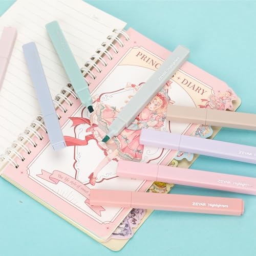 ZEYAR Aesthetic Cute Highlighter Pens, Cream colors, Chisel Tip, Water Based, Quick Dry, No Bleed for bible, four seasons color series (8 Spring ZEYAR