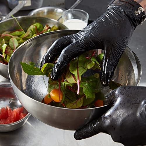 GMG SINCE1988 Exam Gloves, Nitrile Disposable Gloves Latex Free Powder Free, 50 Pack Black Nitrile Gloves, Large GMG SINCE1988