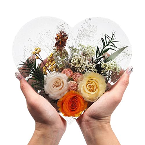 Resin Silicone Molds Large Heart Hexagon Resin Molds Deep Epoxy Resin Mold for Flowers Preservation Resin Art Resin Casting DIY (A-Heart) Flexyony