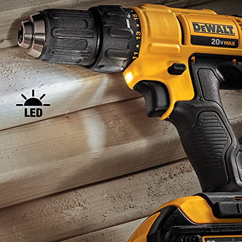 DEWALT 20V MAX Cordless Drill and Impact Driver, Power Tool Combo Kit with 2 Batteries and Charger, Yellow/Black (DCK240C2) DEWALT