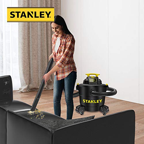 Stanley Wet/Dry Vacuum SL18191P, 10 Gallon 4 Horsepower 16 FT Clean Range Shop Vacuum, Ideal for Home/Garage/Laundry Rooms with Vacuum Attachments, Stanley