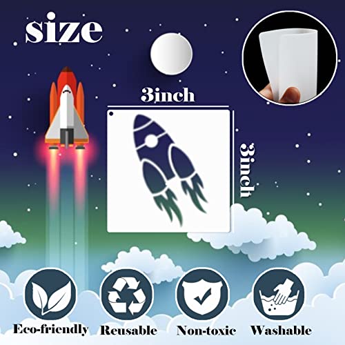 Star Cloud Moon Stencils for Painting Space Paint Stencil for Wall Card Making Art Craft Reusable Stars Template for Kids Drawing on Canvas Fabric yhslmh