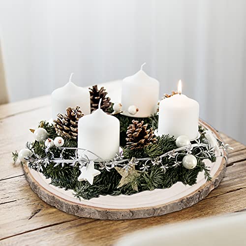 Sancodee 8 Pcs Large Unfinished Wood Slices, 9-10 Inches Wood Slabs for Centerpieces Natural Wooden Circle, DIY Wood Centerpieces for Tables Wedding Sancodee