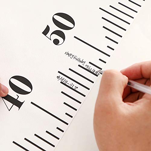 Smlper Growth Chart for Kids,Child Height Chart Ruler for Wall,Wood Frame Fabric Canvas Height Measurement Ruler for Kids Nursery Room,Removable Wall Smlper