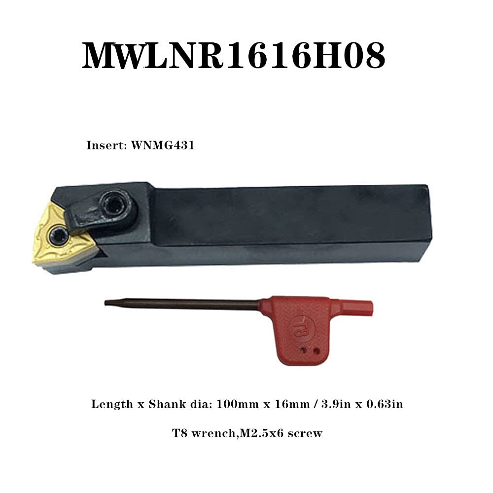 Indexable Lathe Turning Tool,1/2'' Shank 7 Pieces Carbide Turning Tool Set,Metal Lathe Tools Holder for Turning Grooving Threading with Tin Coated KinRite