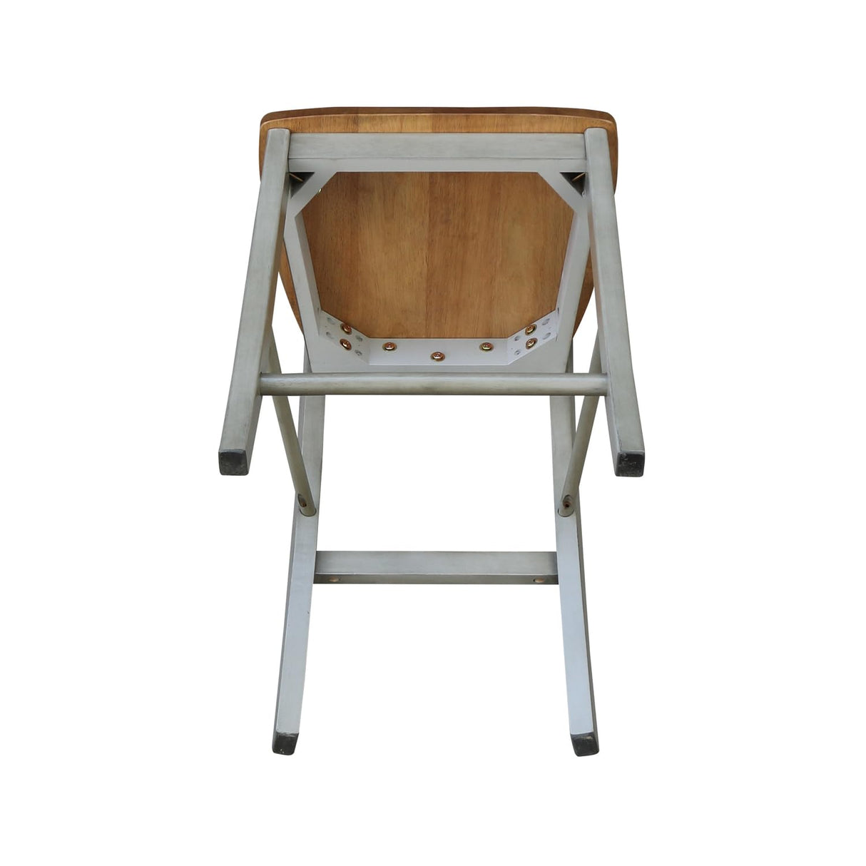 IC International Concepts International Concepts X-Back Counter Stool-24 Seat Height Stool, 24 Inches, Distressed Hickory/Stone IC International Concepts