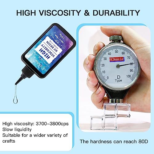 JDiction UV Resin, Upgrade 300g High Viscosity Hard UV Resin with Crystal Clear Resin Kit for Doming, Sealing, Coating, and Casting JDiction