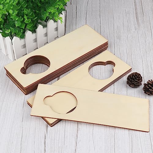40 Pieces Unfinished Wood Door Knob Hangers, 8.7 x 3.15 x 0.1 Inch, Door Knob Signs for Painting, DIY Craft, Home, Office Hotel Decoration, Business GNIEMCKIN