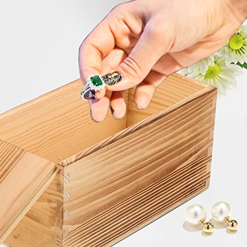 COHEALI Box Case Container for Pulling Treasure Bag Organizer Unfinished Car Chest Jewelry Out Blank Sundries Gift Brown Oil Wooden Supplies Office COHEALI