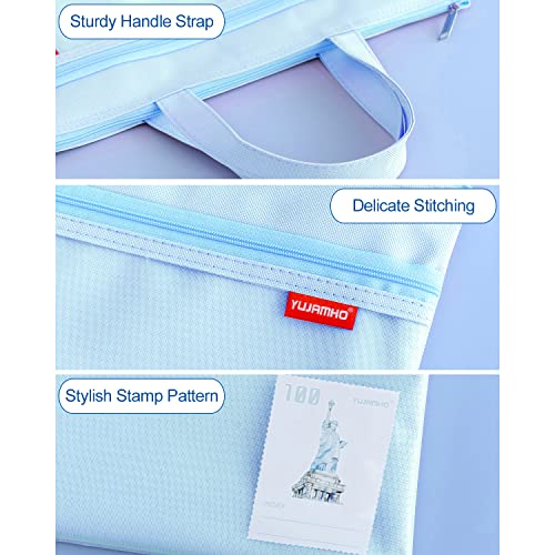 Pendancy Mesh Zipper Pouch 11x13.7 in, Large Double Pocket Waterproof File Bag with Handle, A4 Size Foldable Document Storage for Puzzle pendancy