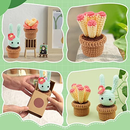 WONVOC Crochet Starter Kit, Crochet Kit for Beginners, Beginner Crochet Kit for Adults, with Crochet Hooks, Yarn, Polyester Fiber, Stitch Markers, WONVOC