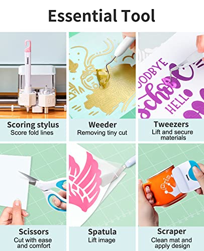 Sooez Weeding Tools for Vinyl, 6PCS Basic Tools Set for Cricut, Precision Craft Vinyl Tool Kit, Scoring Sooez