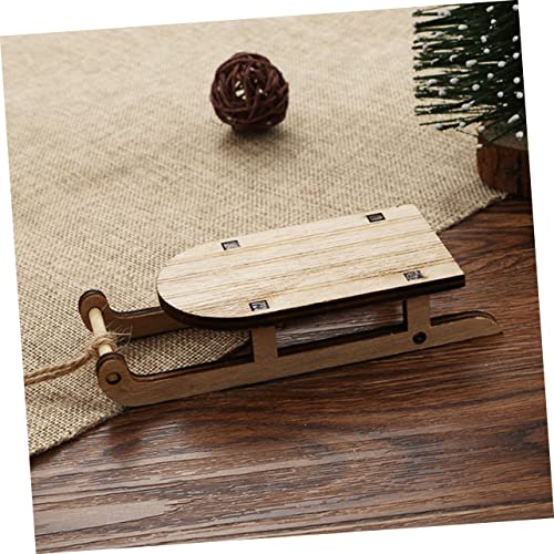 VOSAREA 5pcs Sled Unfinished Wood Rnaments Christmas Sleigh Cutouts Christmas Tree Hanging Ornament Tabletop Wood Sleigh Miniature Sleigh Christmas VOSAREA