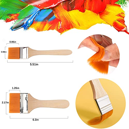 12 PCS Paint Brushes Sets,Background Blender Paint Brushes Painting Knife,Fan Blender Artist Brush,2in and 1in Landscape Brush for Oil Paint Supplies WOUFENG