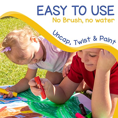 Tempera Paint Sticks (30 Large Paint Sticks) - Paint sticks for Kids Washable - Safe Arts and Craft Paint Sticks for Toddler or Child Use - For Wood Zenacolor