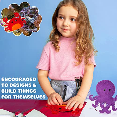 MOMOTOYS Make a Mermaid Toy Kids Sewing Kits for Kids Ages 8-12 - Beginner Sewing Kit for Kids -Kids Felt Sewing Kit - Sew Spectacular Adorable MOMOTOYS