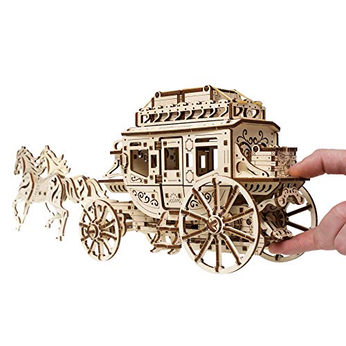 UGEARS Mechanical Wooden 3D Puzzle Model Stagecoach Construction Set UGEARS