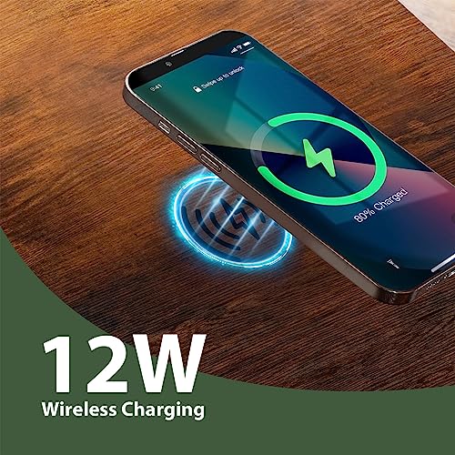 Yoimori Electric Standing Desk with Drawer,48 x 24 Inches Standing Desk Adjustable Height Desk with 12W Wireless Charging,One-Piece Wooden Desktop Yoimori