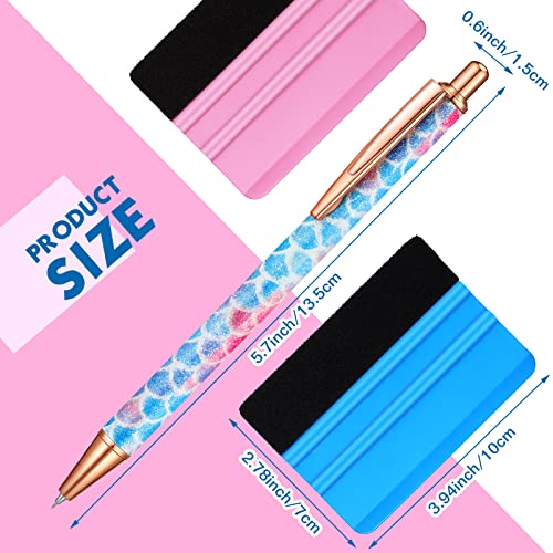 4 Pcs Weeding Tools for Vinyl, 2 Pcs Air Release Pen Glitter Craft Vinyl Weeding Pen Point Retractable Pin Pen with 2 Pcs Felt Squeegees Vinyl Spakon