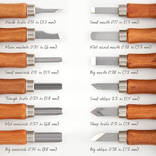 Arteza Wood Carving Tools Kit, 12 Cherry Wood Carving Tools with Steel Nozzles, Craft Supplies for DIY Projects ARTEZA