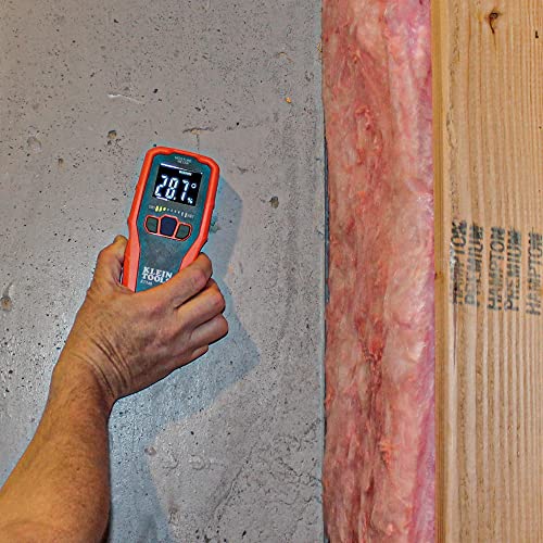 Klein Tools ET140 Pinless Moisture Meter for Non-Destructive Moisture Detection in Drywall, Wood, and Masonry; Detects up to 3/4-Inch Below Surface Klein Tools
