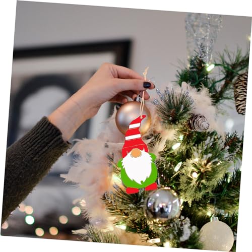 Yardenfun 40pcs Dwarf Wood Chips Wooden Christmas Decorations Decoupage Paper Blank Wooden Cutouts Unfinished Wood Cutouts Christmas Hanging Pendant Yardenfun