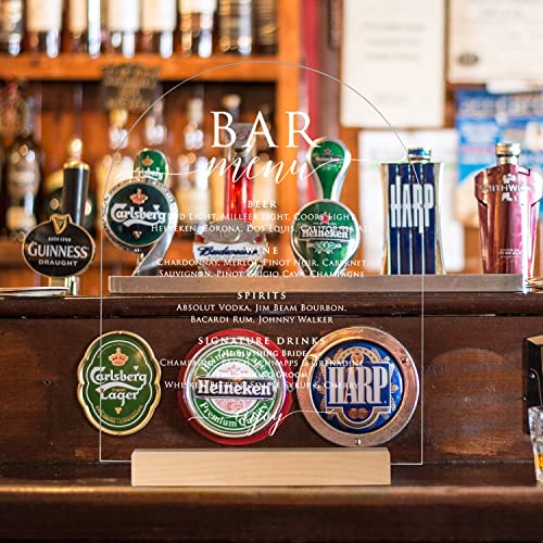 8x10 Inch Arch Acrylic Sign with Wood Stand-6 Pack Clear Arched Acrylic Sheets with Stand, DIY Arch Acrylic Sign Blank for Wedding Sign Menu Sign JINMURY